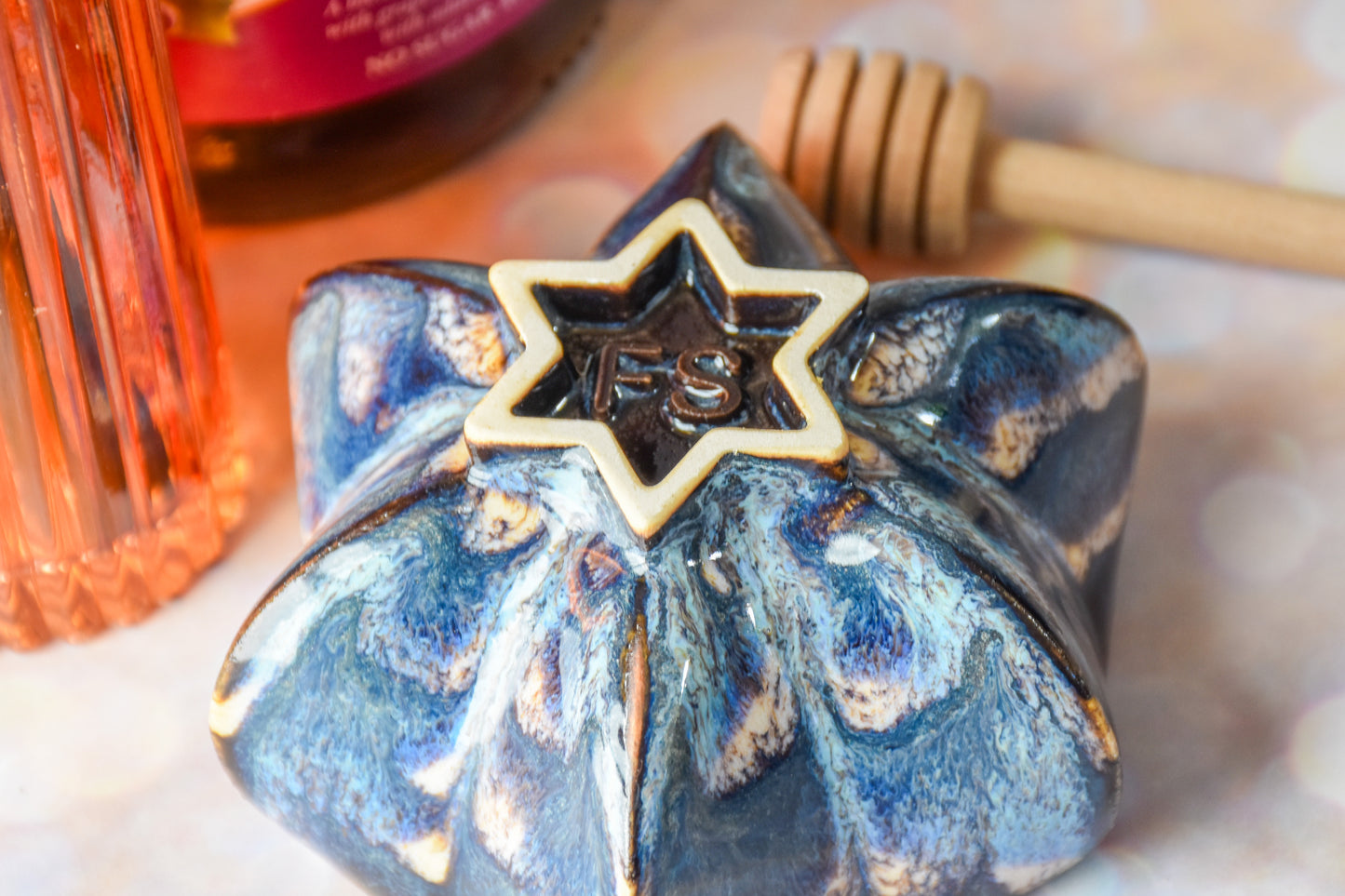 Pom Honey Pot - Blue and Gold Special