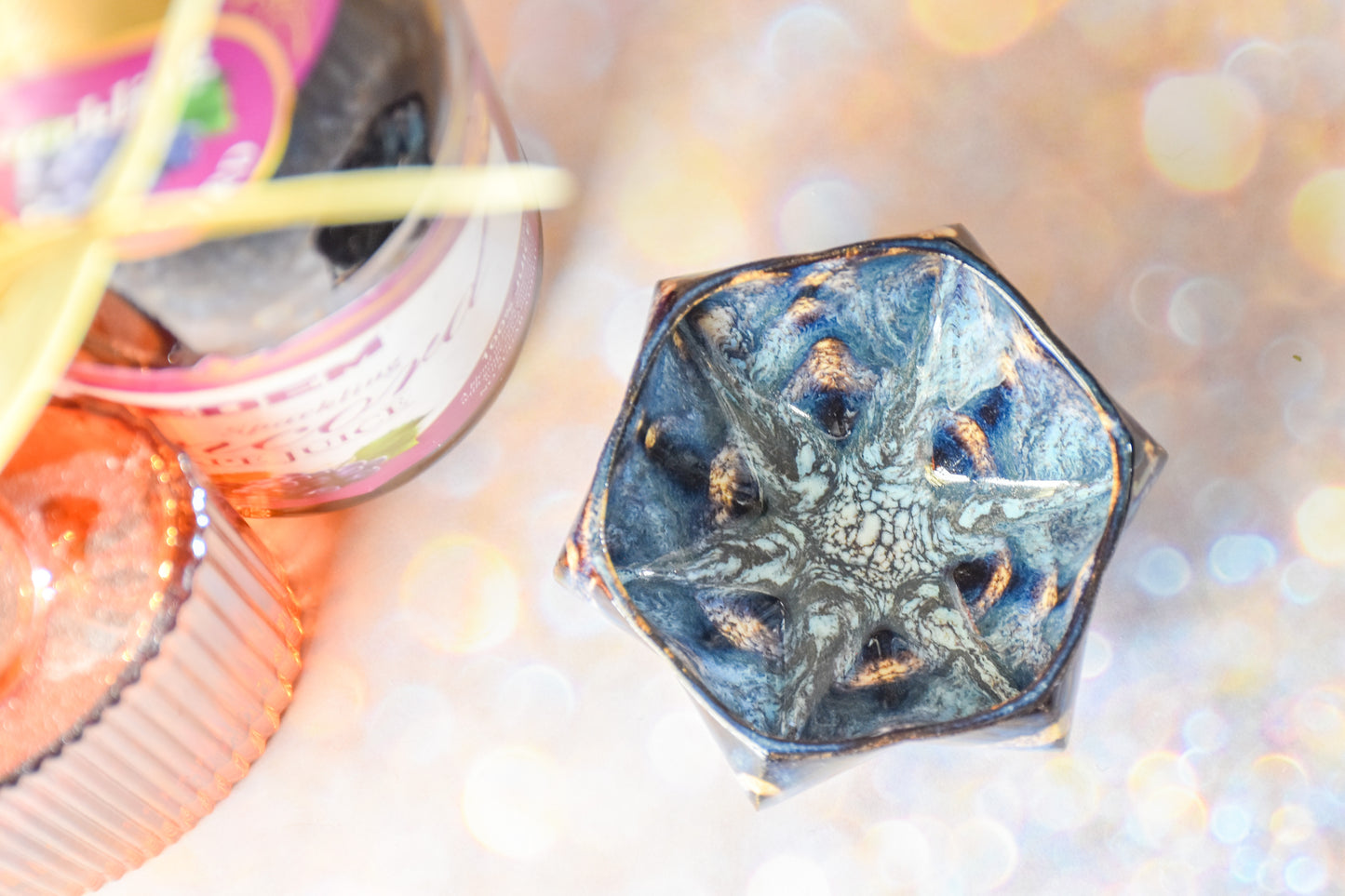 Pom Honey Pot - Blue and Gold Special