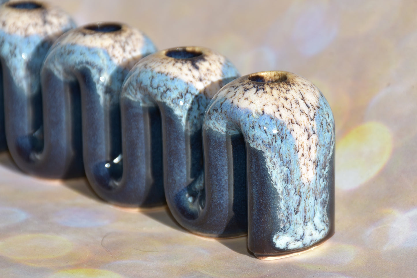 Hanukkah Menorah - Blue and Gold