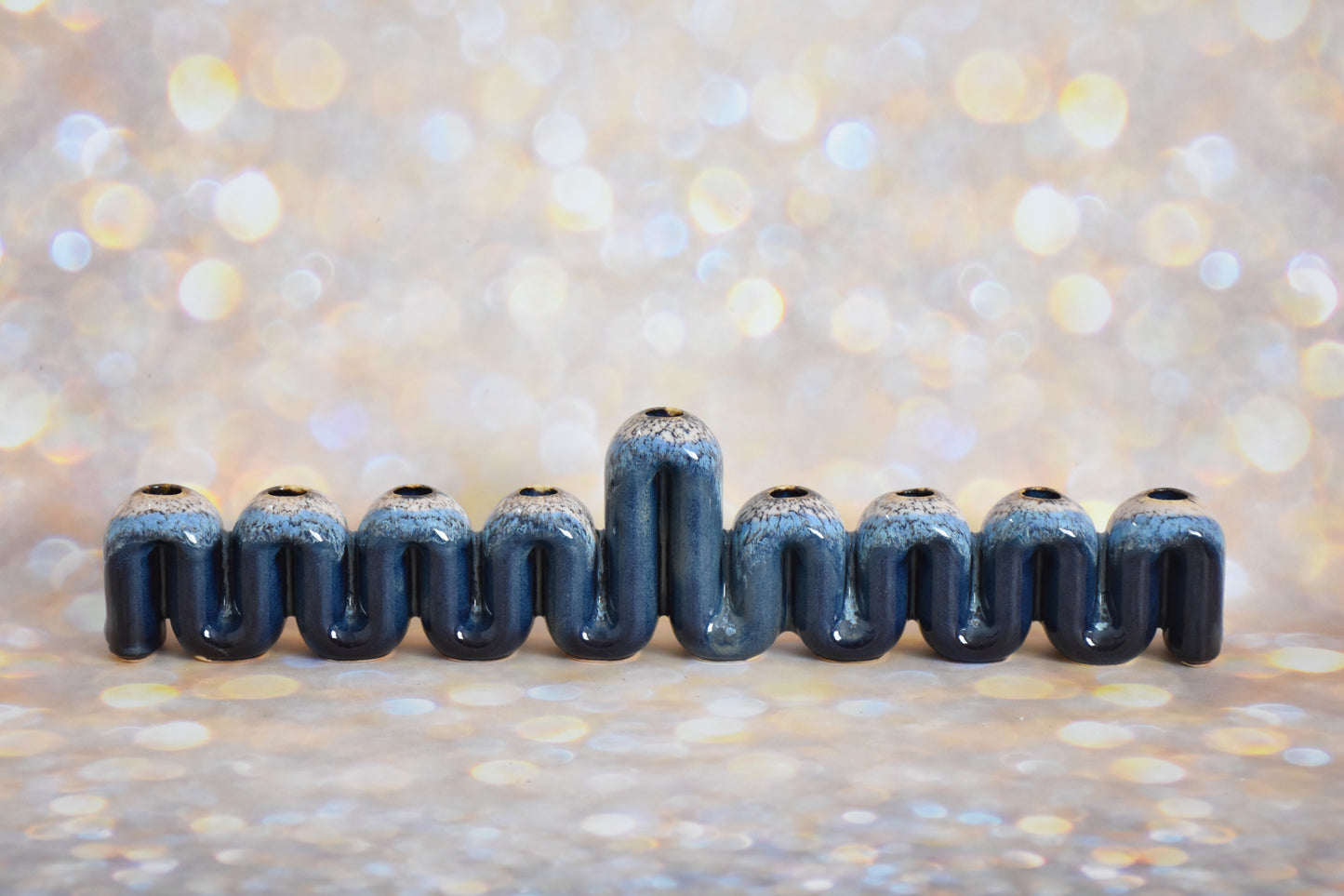 Hanukkah Menorah - Blue and Gold
