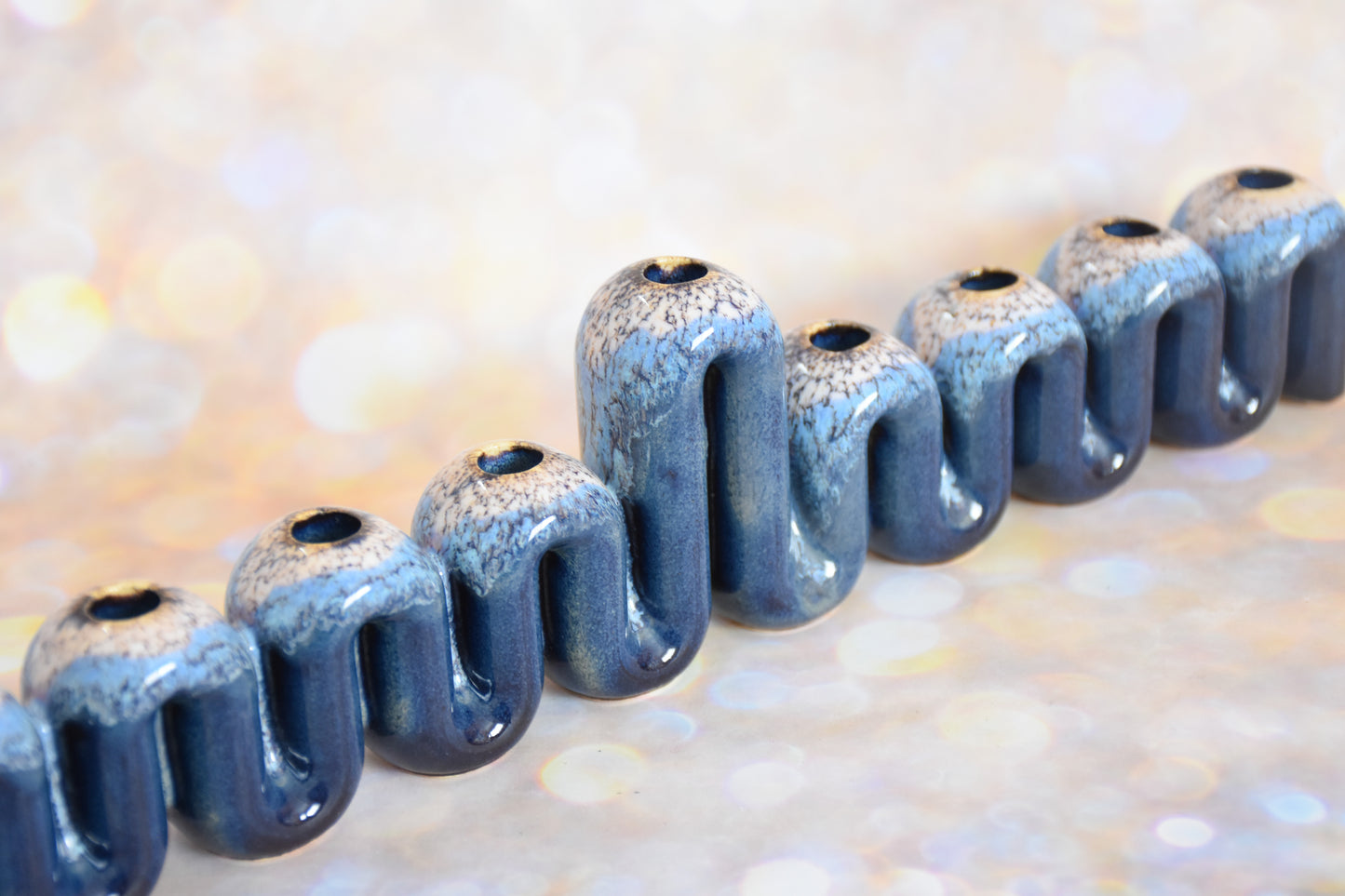 Hanukkah Menorah - Blue and Gold