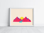 Load image into Gallery viewer, Mountain Risograph Print
