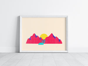 Mountain Risograph Print