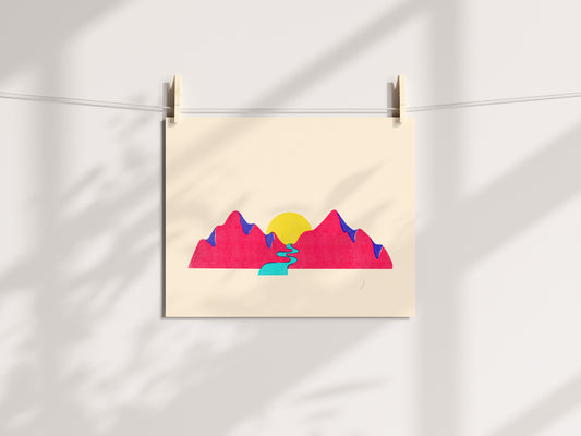 Mountain Risograph Print