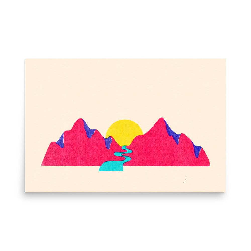 Mountain Risograph Print