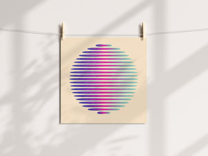 Pink and Blue Orb Risograph Print